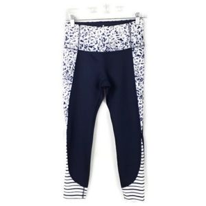 Apana Blue Multi-Print Stretch Athletic Leggings Womens Small